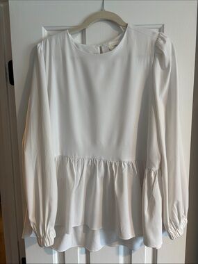 Pomander Place White Long-Sleeve Peplum Tunic from  Tuckernuck!